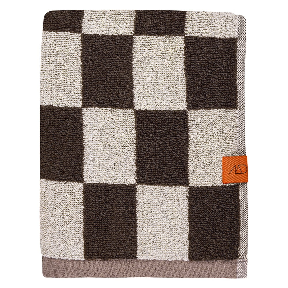 Brązowy ręcznik frotte z bawełny organicznej 50x90 cm Retro – Mette Ditmer Denmark