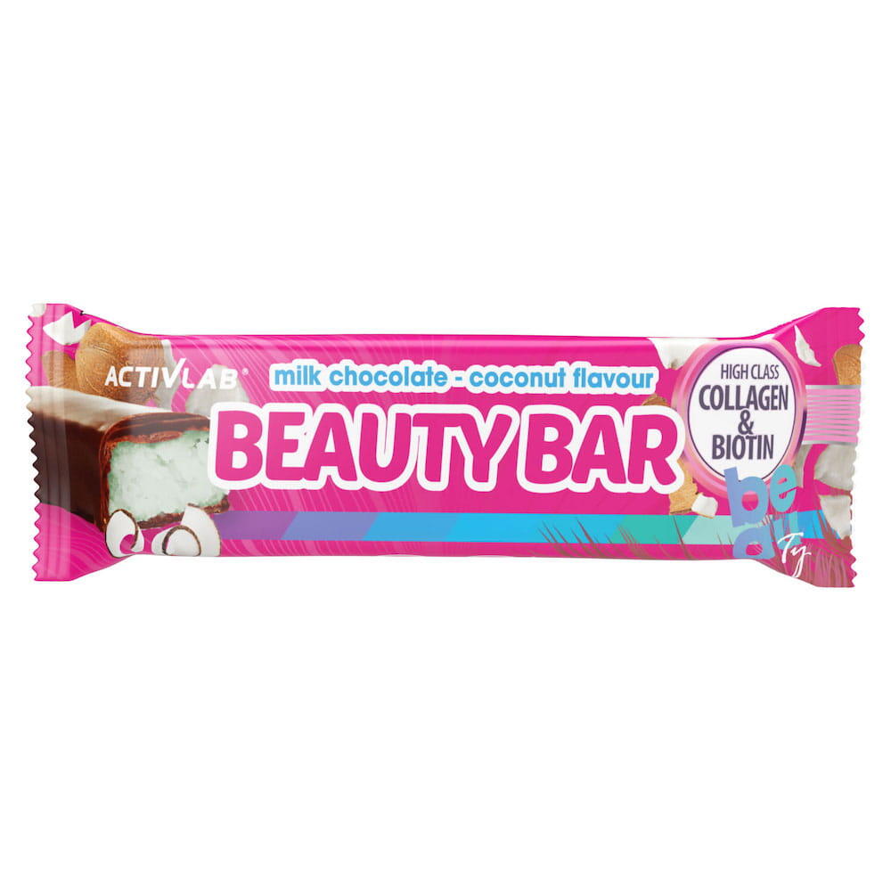 BEAUTY BAR Baton czekoladowo-kokosowy z kolagenem i biotyną Activlab Pharma, 50g
