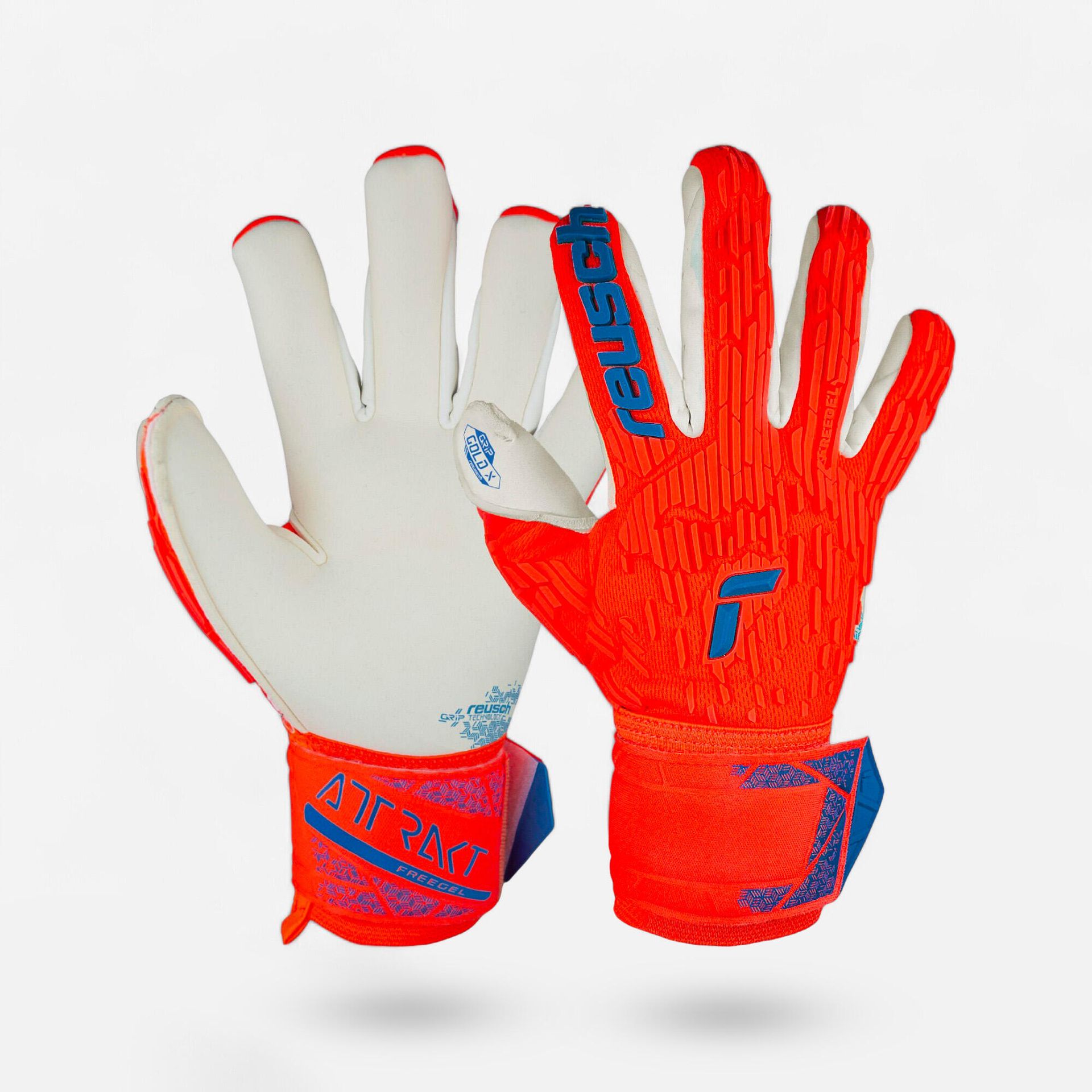Rękawice bramkarskie Reusch Attrakt Gold X Freegel hyper orange/electric blue