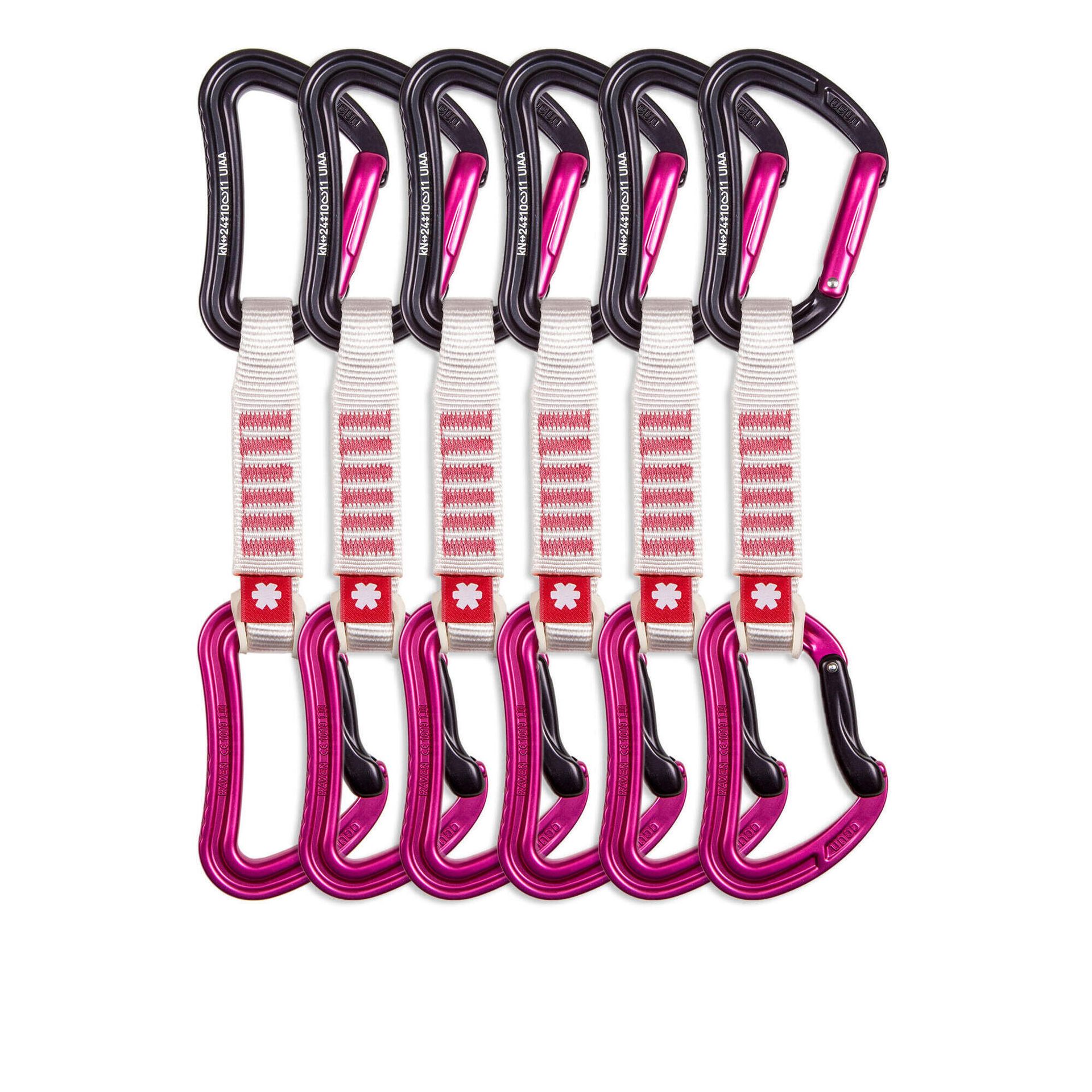 Zestaw ekspresów Ocún Raven QD Zoom PA 15/22 mm 12 cm 6-pack Kolor: różowy