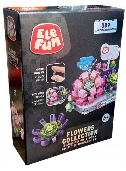 KLOCKI ELEFUN FLOWERS Micro klocki KWIATY W DONICZCE 3D 389 elementów 263