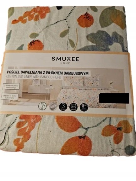 Zestaw pościeli bawełnianej z włóknem bambusowym 220 x 200 x 25