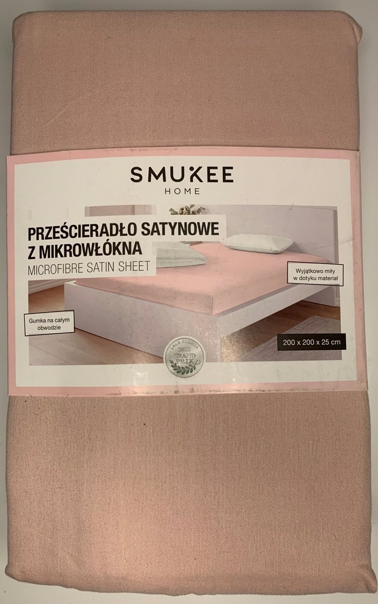 SMUKEE PRZEŚCIERADŁO SATYNOWE Z MIKROWŁÓKNA 200x200