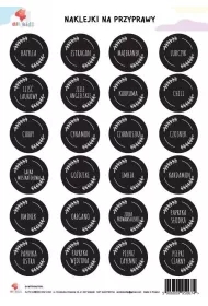 Naklejki na przyprawy czarne A4