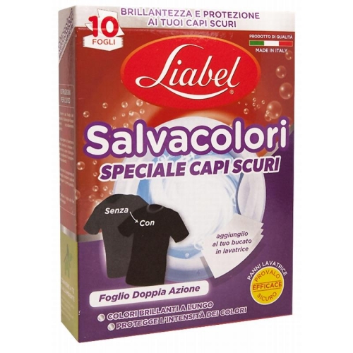 Liabel Scuri - chusteczki do prania czarnego przeciw farbowaniu ubrań (10 szt.)