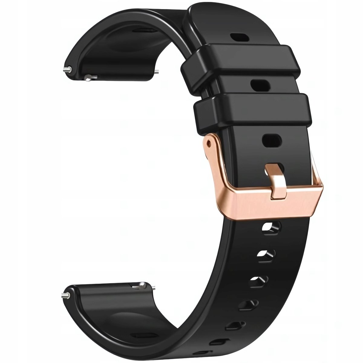 Czarny pasek silikonowy do zegarka złota sprzączka