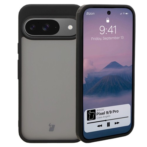 Bizon Etui Case Angelo do Google Pixel 9 / 9 Pro, przydymione z czarną ramką