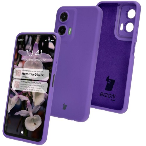 Bizon Silikonowe etui Soft Case do Motorola Moto G35 5G, fioletowe