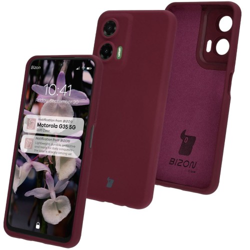 Bizon Silikonowe etui Soft Case do Motorola Moto G35 5G, ciemnofioletowe