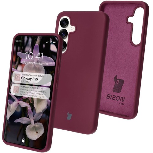 Bizon Silikonowe etui Soft Case do Galaxy S25, ciemnofioletowe