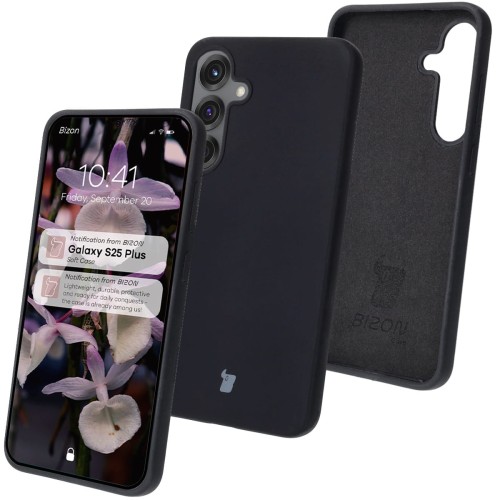 Bizon Silikonowe etui Soft Case do Galaxy S25 Plus, czarne