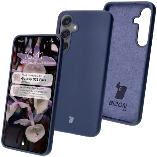 Bizon Silikonowe etui Soft Case do Galaxy S25 Plus, ciemnoniebieskie