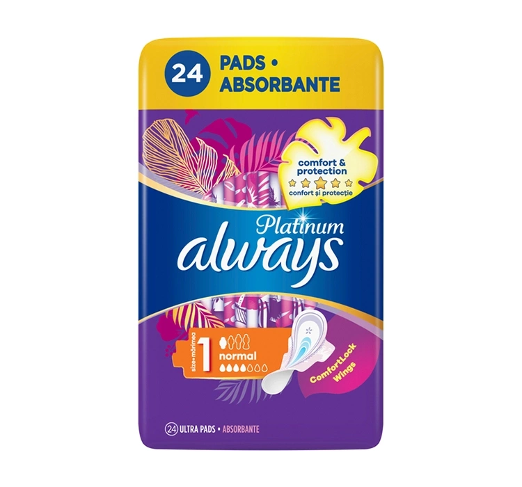 Always Platinum podpaski higieniczne ze skrzydełkami 1 Normal 24 sztuki