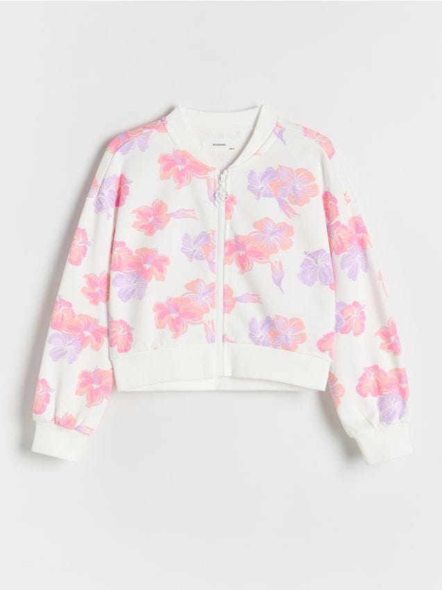 Reserved - Bluza w kwiaty - złamana biel