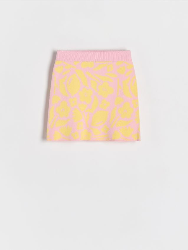 Reserved - Dzianinowa spódnica z wiskozą - pastelowy róż