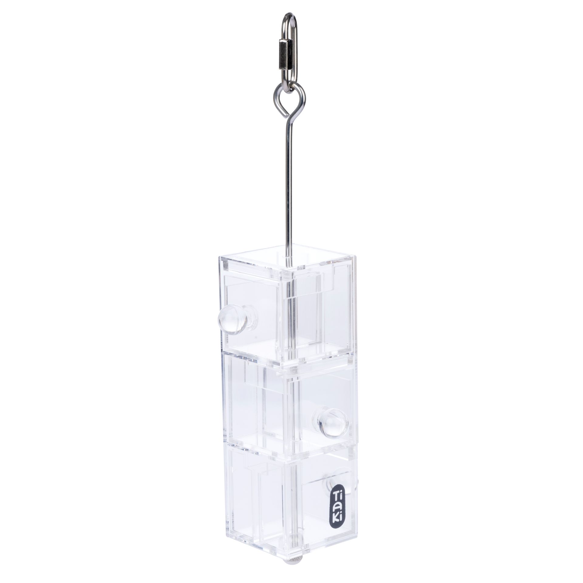 TIAKI inteligentna zabawka dla ptaków, 3 szuflady - Dł. x szer. x wys.: 5,5 x 7 x 29,5 cm