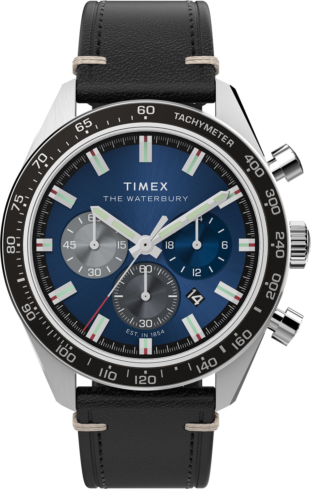 Zegarek Timex TW2Y18600 Waterbury Traditional Chronograph 41mm Leather Strap