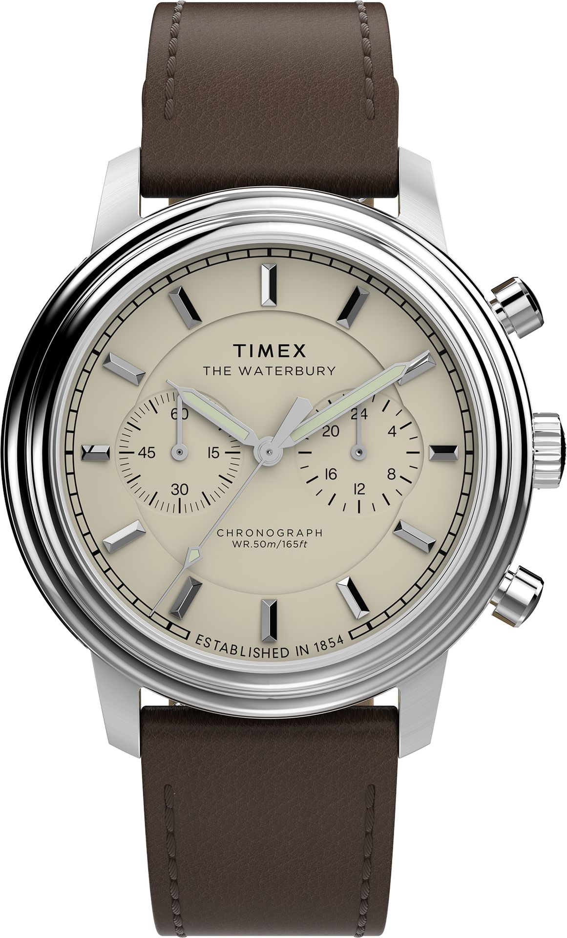 Zegarek Timex TW2Y23500 Waterbury Metropolitan Chronograph 41mm Leather Strap