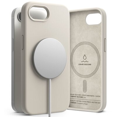 Etui RINGKE Silicone Magnetic MagSafe do Apple iPhone 16e Kamienny