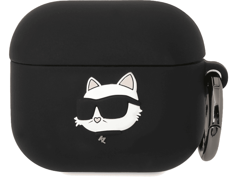 Etui KARL LAGERFELD Head 3 do słuchawek AirPods Czarno-biały