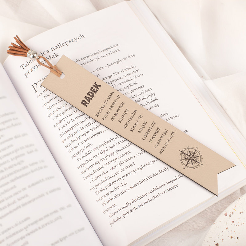 Skórzana ZAKŁADKA Do Książki Personalizowana Dla Podróżnika