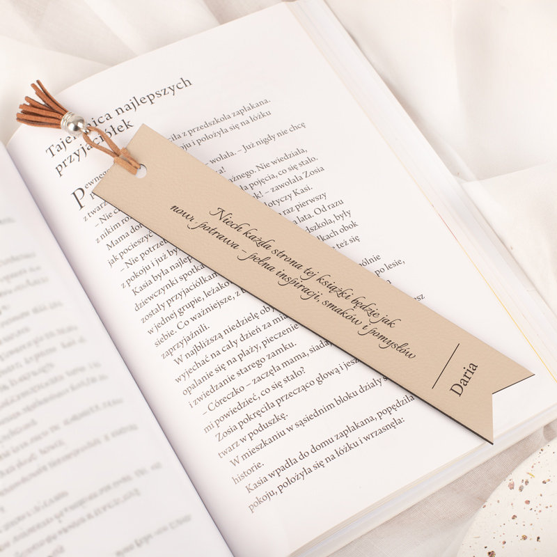 Skórzana ZAKŁADKA Do Książki Dla Kucharza Personalizowana