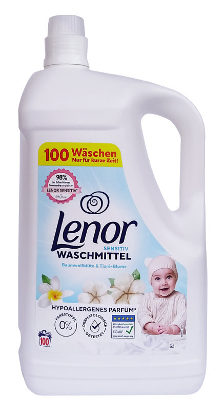 Lenor Sensitiv Waschmittel żel do prania ubranek dziecięcych 5l 100 prań
