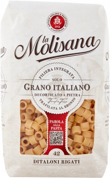 Makaron Ditaloni Rigati 500g Molisana włoski semolina krótkie cięte rurki