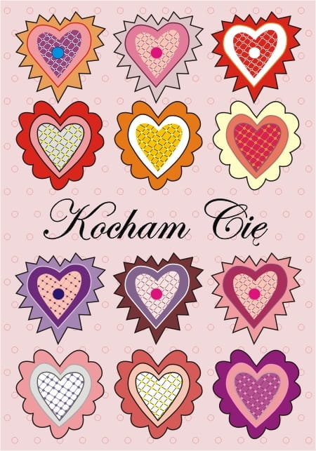 Pocztówka walentynkowa (Kocham Cię)