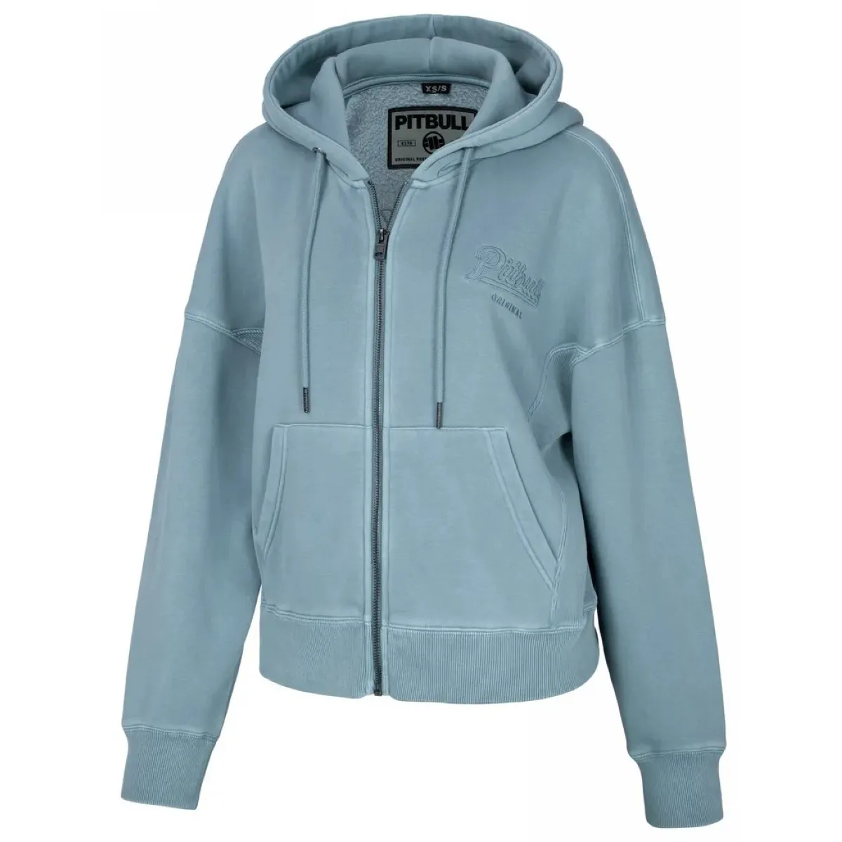 Bluza rozpinana z kapturem damska PITBULL Washed Manzanita II '24 - Błękitna M/L
