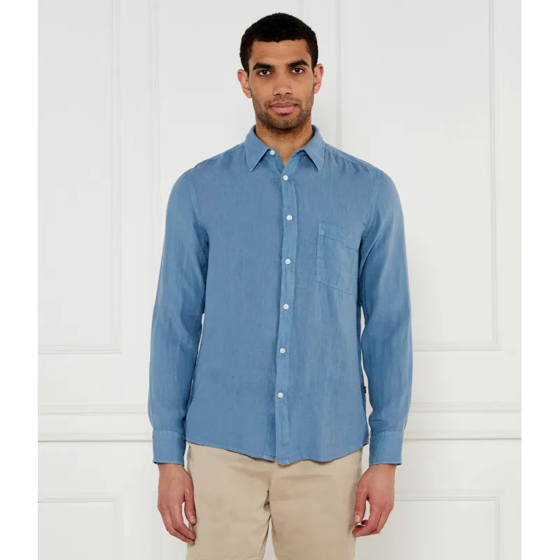 BOSS ORANGE Lniana koszula Relegant_6 Regular Fit