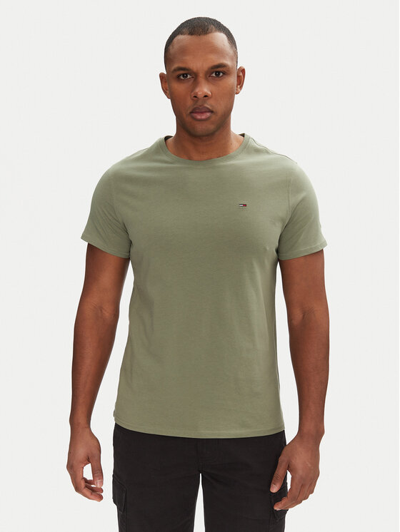 Tommy Jeans T-Shirt DM0DM04411 Zielony Regular Fit