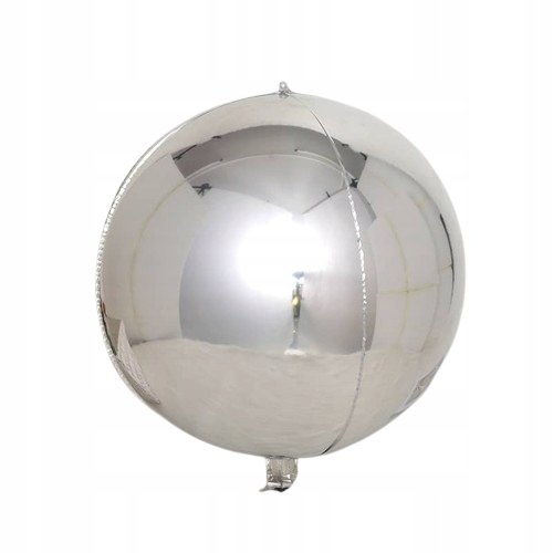 Balon Srebrny 4D EXCLUSIVE Srebrna Kula 26 cm BALONY 20szt Wesele Impreza 10 cali