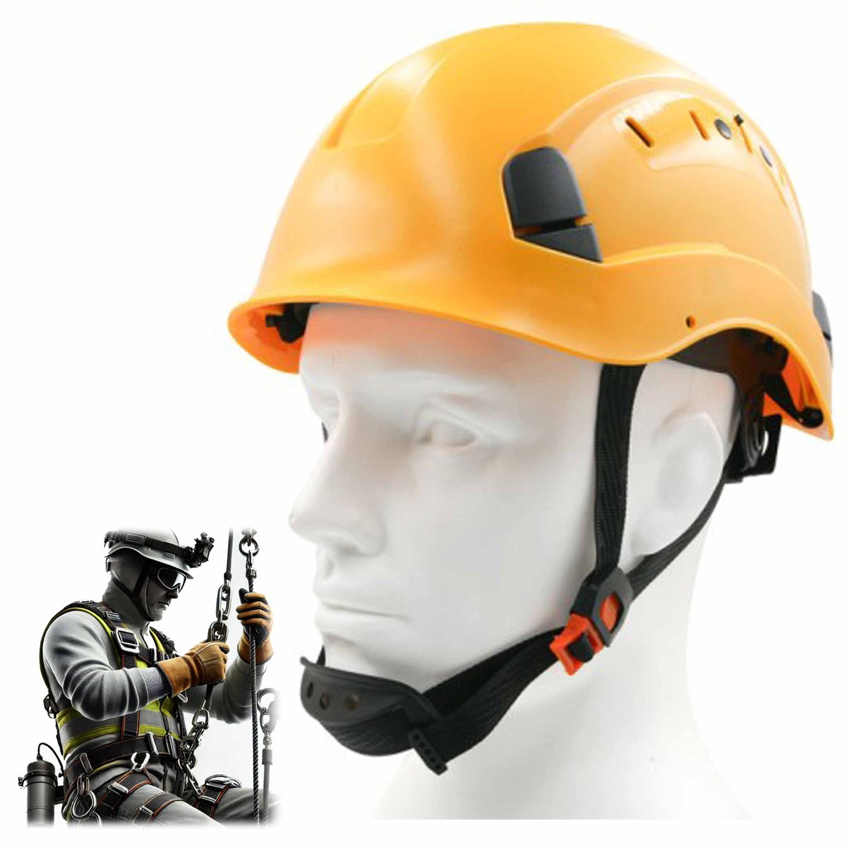 Kask roboczy wysokościowy z paskiem regulacja wentylacja THOR żółty ST03 PGT