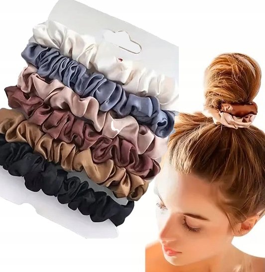 GUMKI DO WŁOSÓW MINI SCRUNCHIES 6 SZT GUMKA ZESTAW FROTKI KUCYKI
