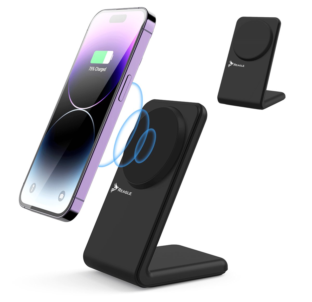 ŁADOWARKA INDUKCYJNA BEZPRZEWODOWA 2W1 MAGSAFE QI 15W IPHONE 16, 15 AIRPODS REAGLE