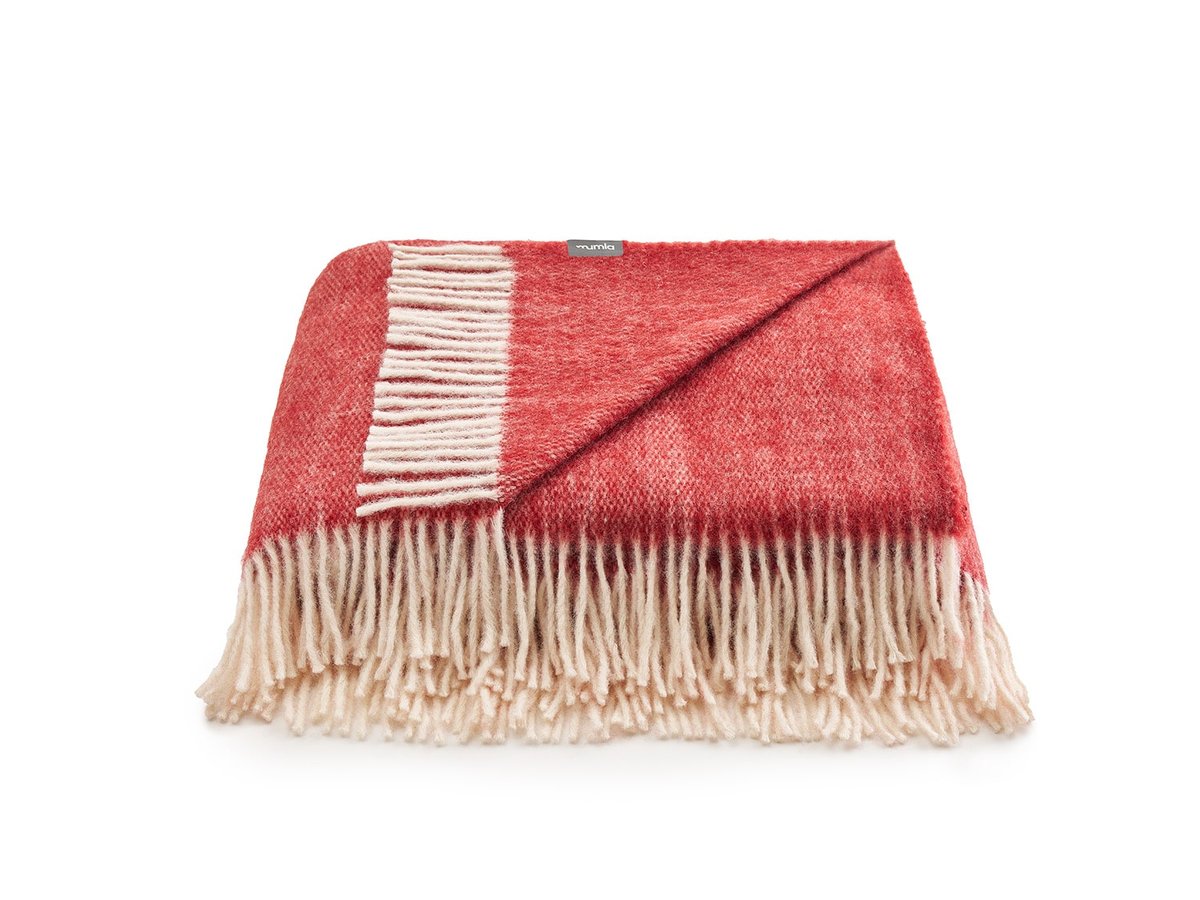 koc wełniany nord bordowy 150 x 200 cm - MUMLA