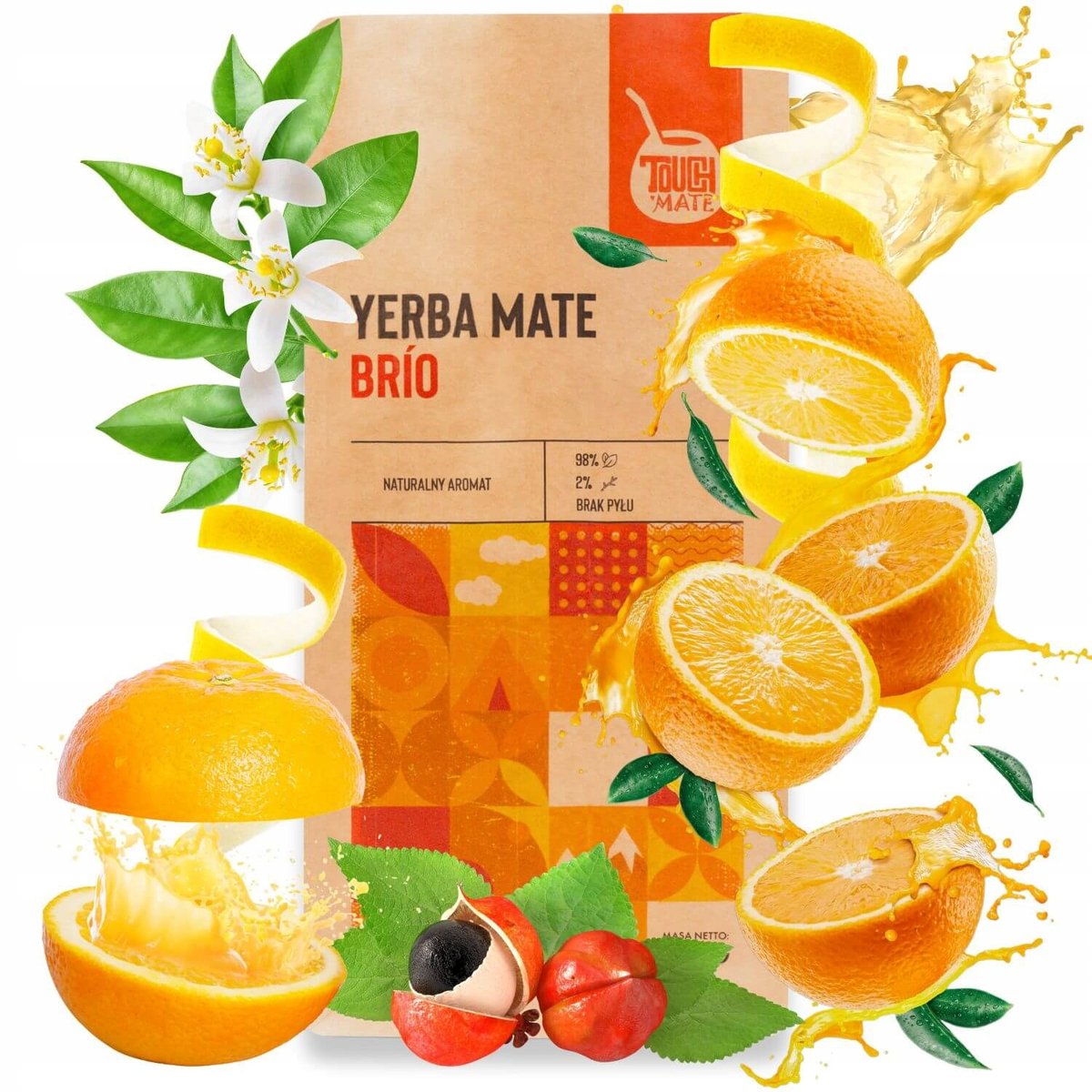 YERBA MATE Green TOUCH MATE Brio IQ 500 g ginko biloba żeń-szeń guarana