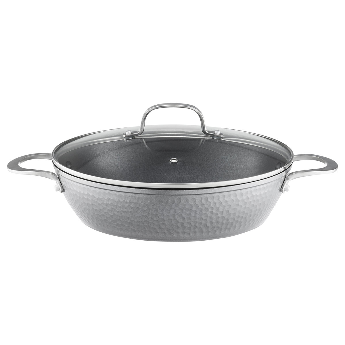 Patelnia głęboka z pokrywą z powłoką Qualum Basic Bubble 28 cm AMBITION