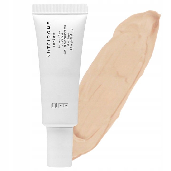 Kryjący krem do twarzy CC SPF 48 z kolagenem i naturalnymi olejami 02 Light Beige Nutridome