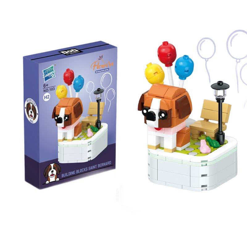 Piesek brązowy z klocków klocki konstrukcyjne 199el