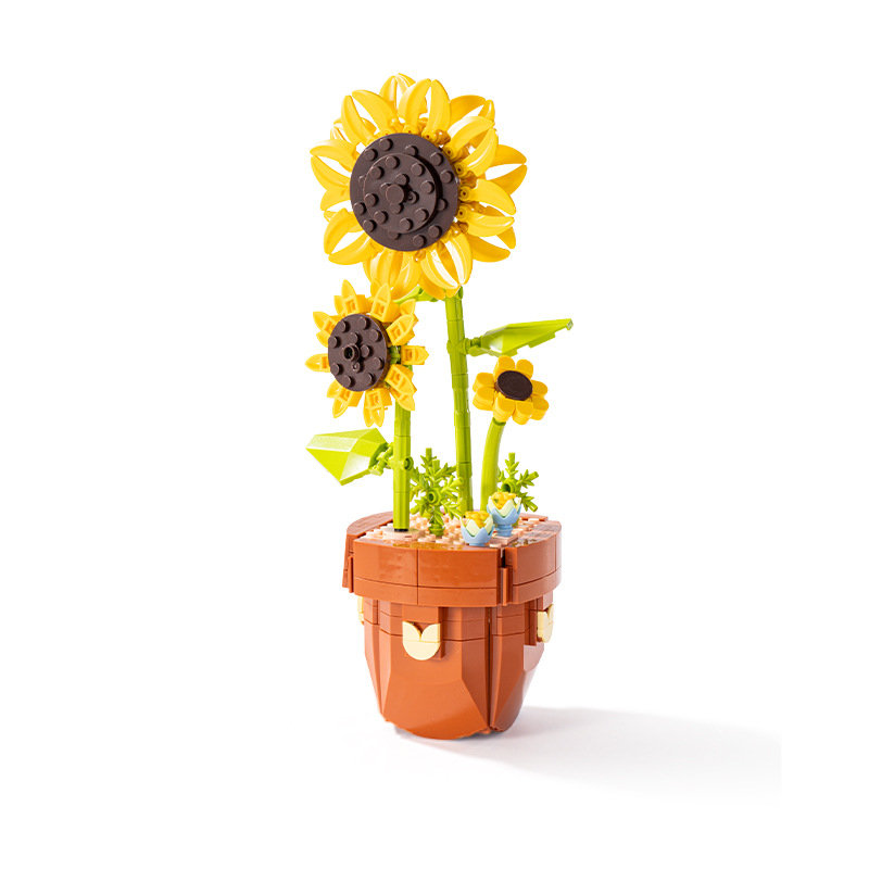Słonecznik w doniczce z klocków klocki konstrukcyjne 359el kwiat dzień kobiet