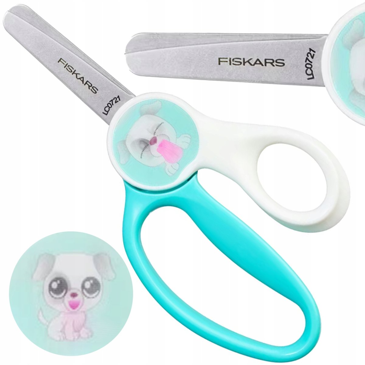 Fiskars nożyczki dziecięce praworęczne szkolne nauki 13cm piesek puppy