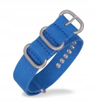 NOWY, NIEBIESKI PARCIANY, NYLONOWY PASEK NATO 26MM - PREMIUM!