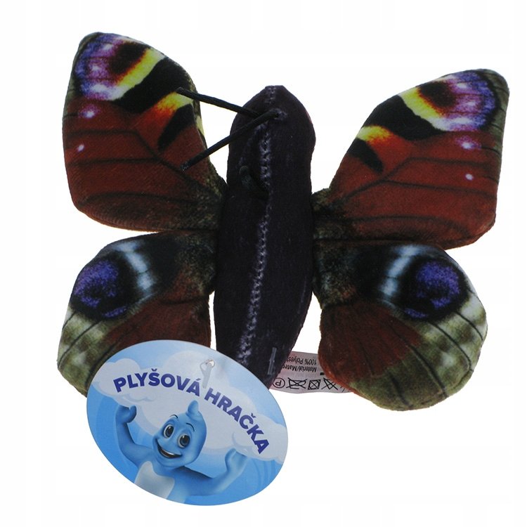 Barwne Pluszowe Zoo: Maskotka Motyl (Rusałka pawik) 13cm x 13cm (900257)