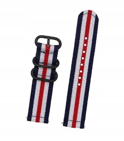 NOWY, PARCIANY PASEK NATO 18MM + TELESKOPY - NIEBIESKO-BIAŁO-CZERWONY