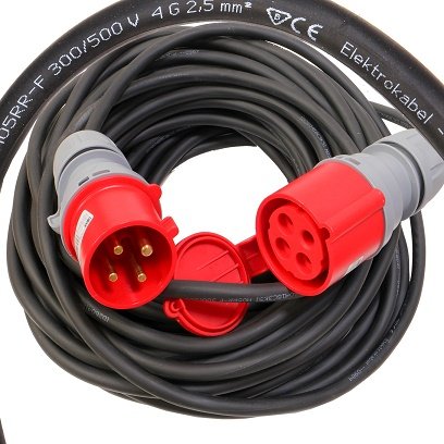Przedłużacz gumowy OW 4x2,5 z/u gn wt 4p 32A 5m