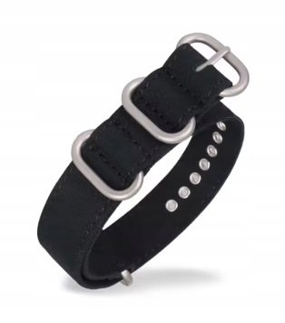 NOWY, CZARNY PARCIANY, NYLONOWY PASEK NATO 26MM - PREMIUM!
