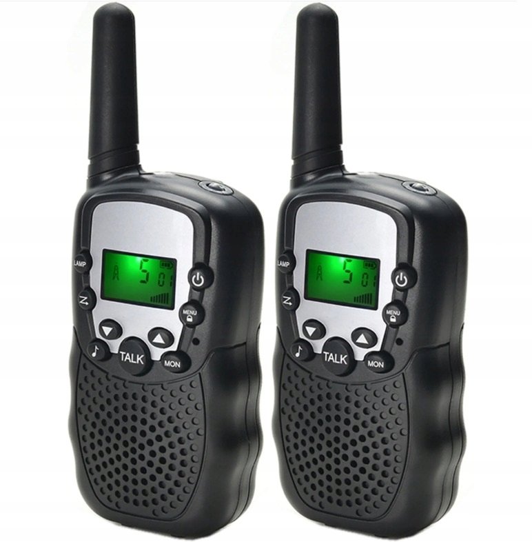 BABLO WALKIE TALKIE 2 SZT KRÓTKOFALÓWKI DUŻY ZASIĘG DO 3 KM ŁOKI TOKI CZARNE
