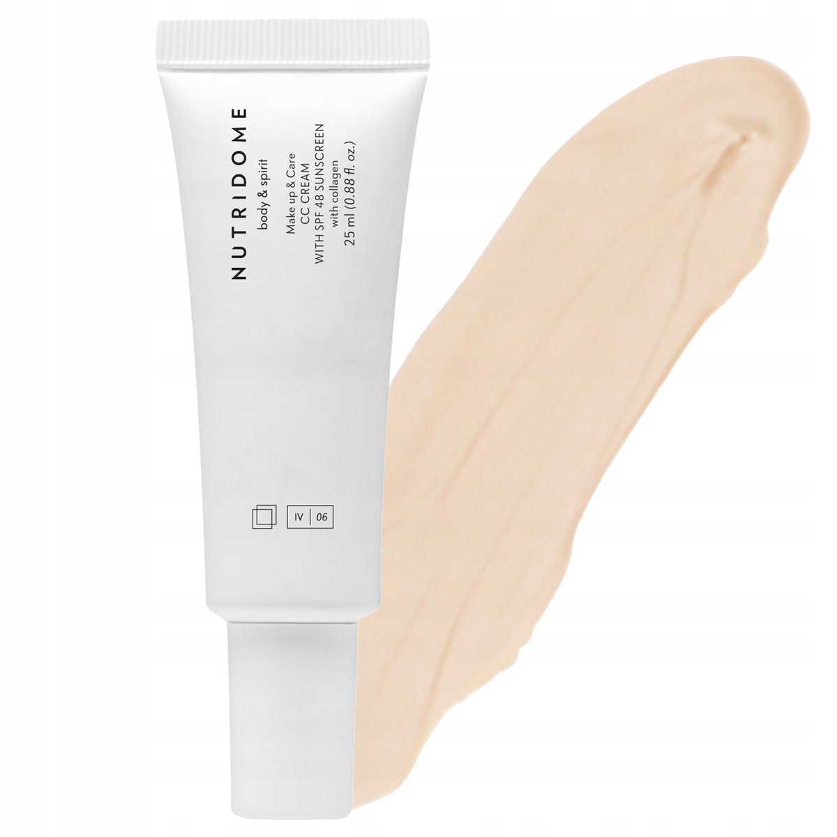 Kryjący krem do twarzy CC SPF 48 z kolagenem i naturalnymi olejami 01 Vanilla Nutridome
